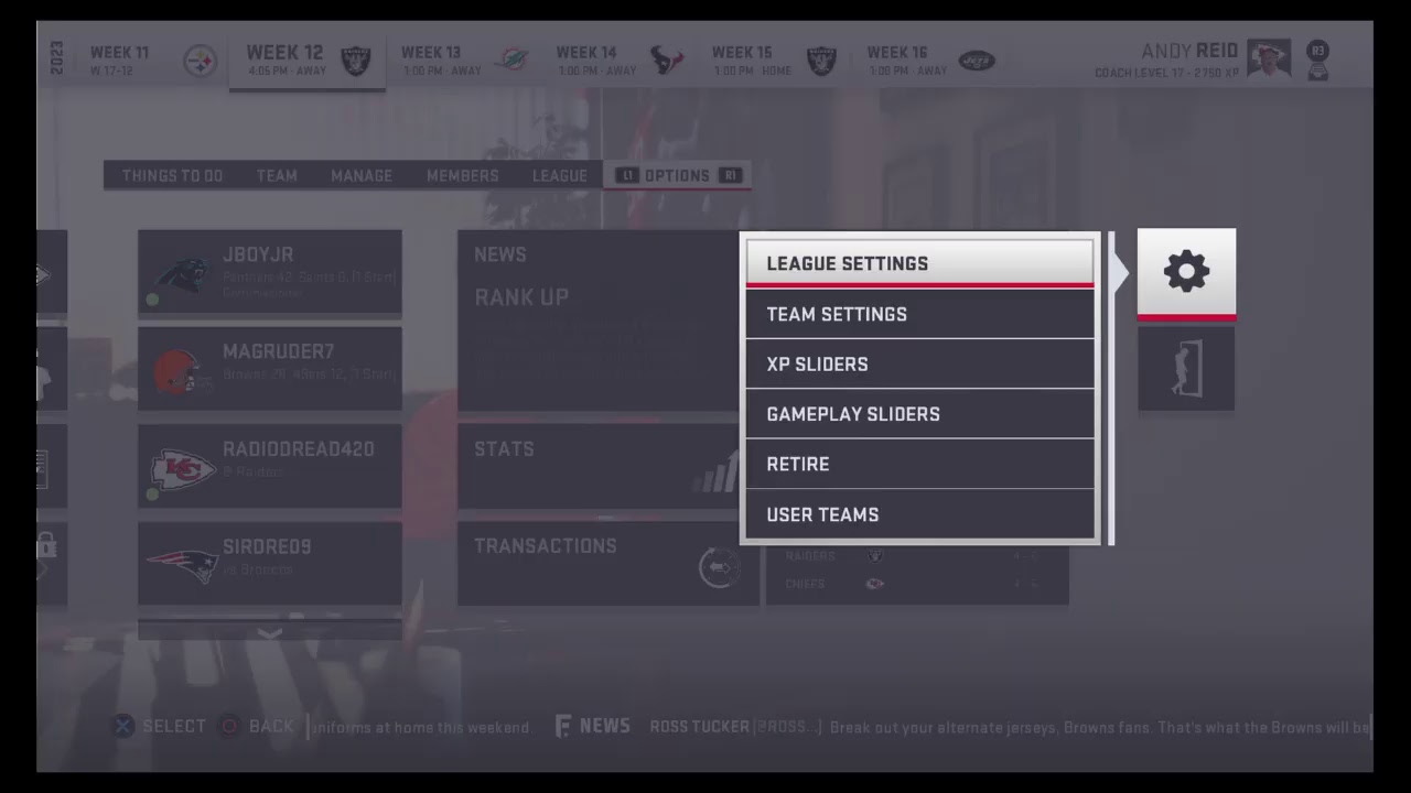 Chiefs Raiders Showcase Settings YouTube