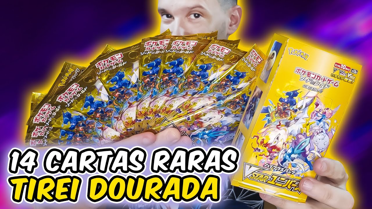 TIREI 14 CARTAS RARAS! UMA DOURADA DE 500 REAIS | vstar universe CAPITÃO HUNTER CARTAS POKEMON TCG