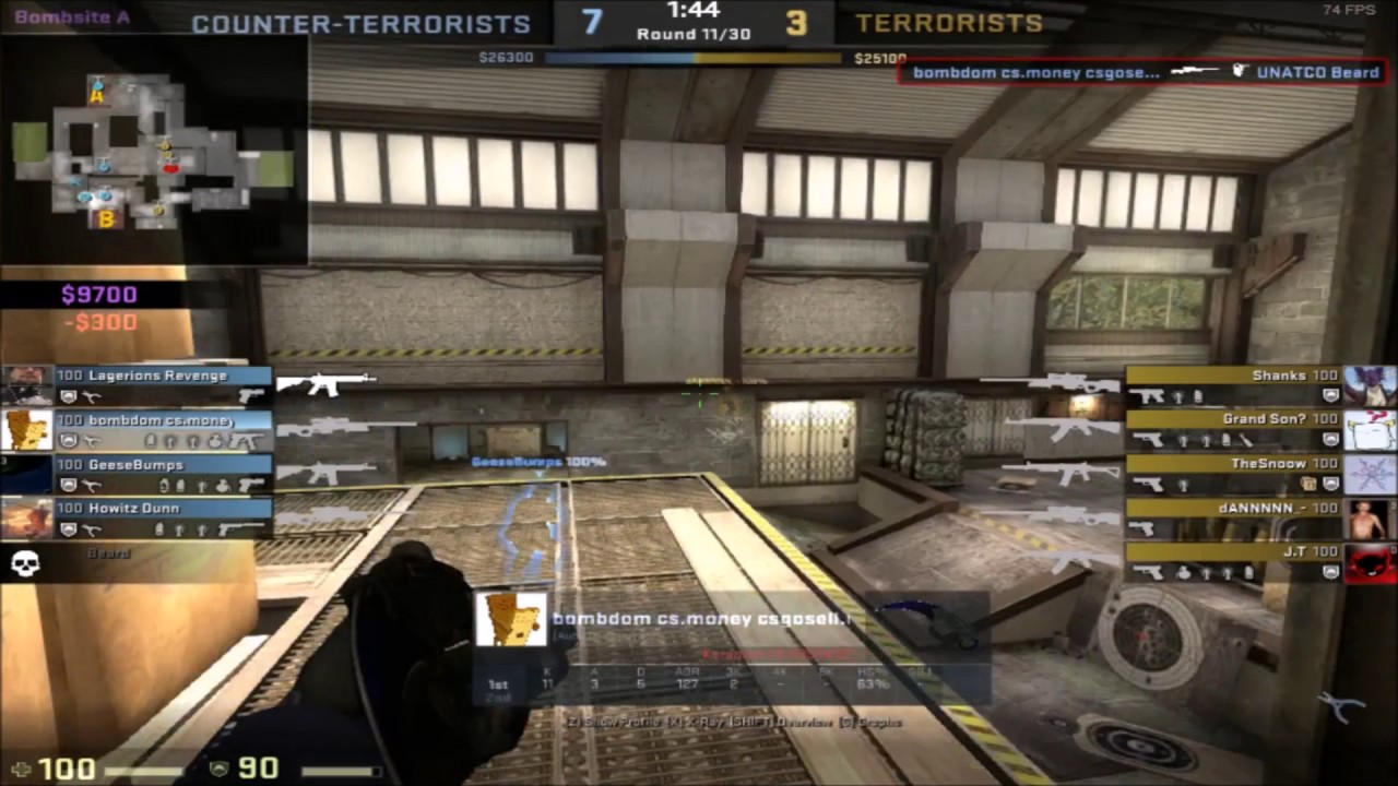CSGO Spray Transfer Through Smoke + Ez 1v2 YouTube