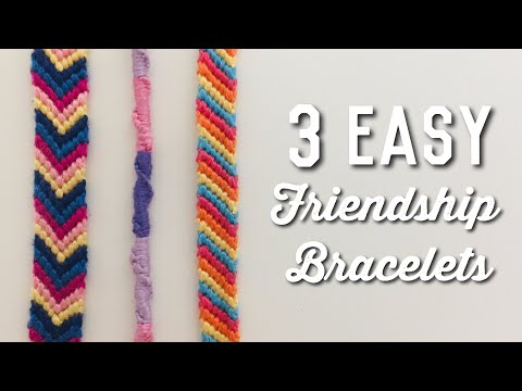 3 EASY BEGINNERS FRIENDSHIP BRACELETS || Twisted, Striped, & Chevron ||