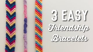 3 EASY BEGINNERS FRIENDSHIP BRACELETS || Twisted, Striped, & Chevron || screenshot 5