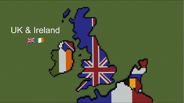 How To Build The World Flag Map In Minecraft Part 1: UK & Ireland (Credit To @harildd )