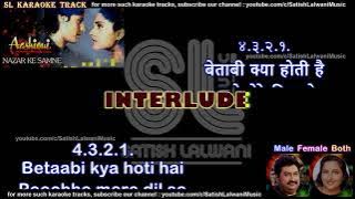 Nazar ke saamne jigar ke paas | DUET | clean karaoke with scrolling lyrics