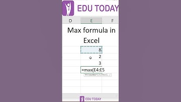 Excel Basic - MAX formula in Excel