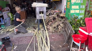 100% Fresh & Sweet! Amazing Sugar Cane Juice Making Process - Vietnamese Street Food