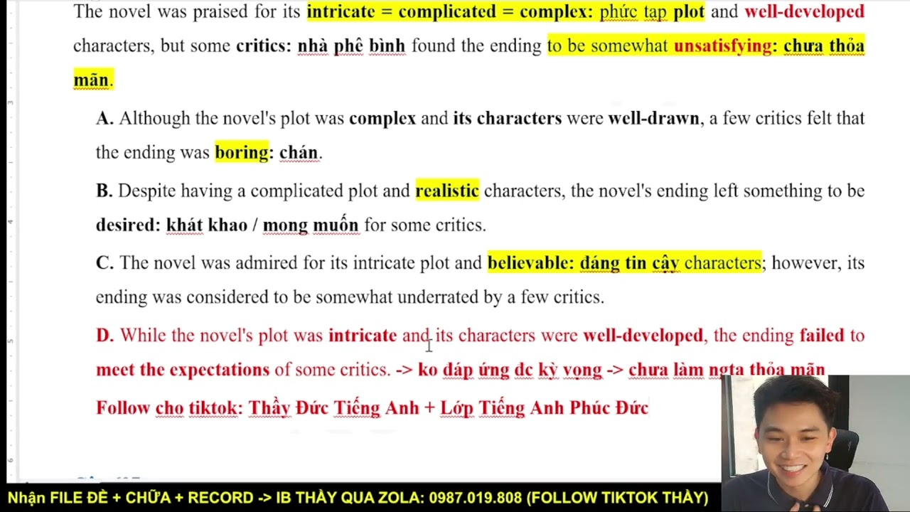 CHỮA ĐỀ DỰ ĐOÁN HSA TIẾNG ANH SỐ 10 - PHẦN 2