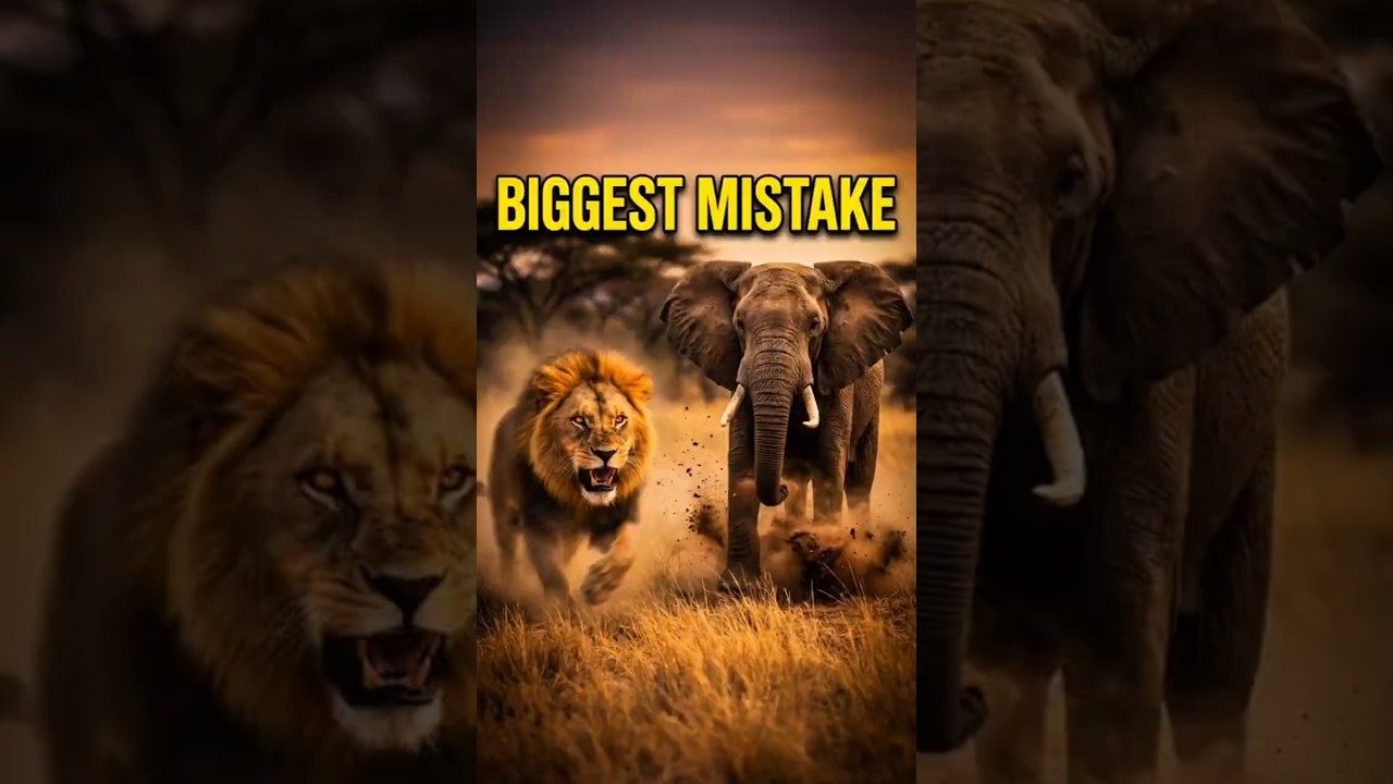 Lion Attacks Hyena… But an Elephant Stops Him 