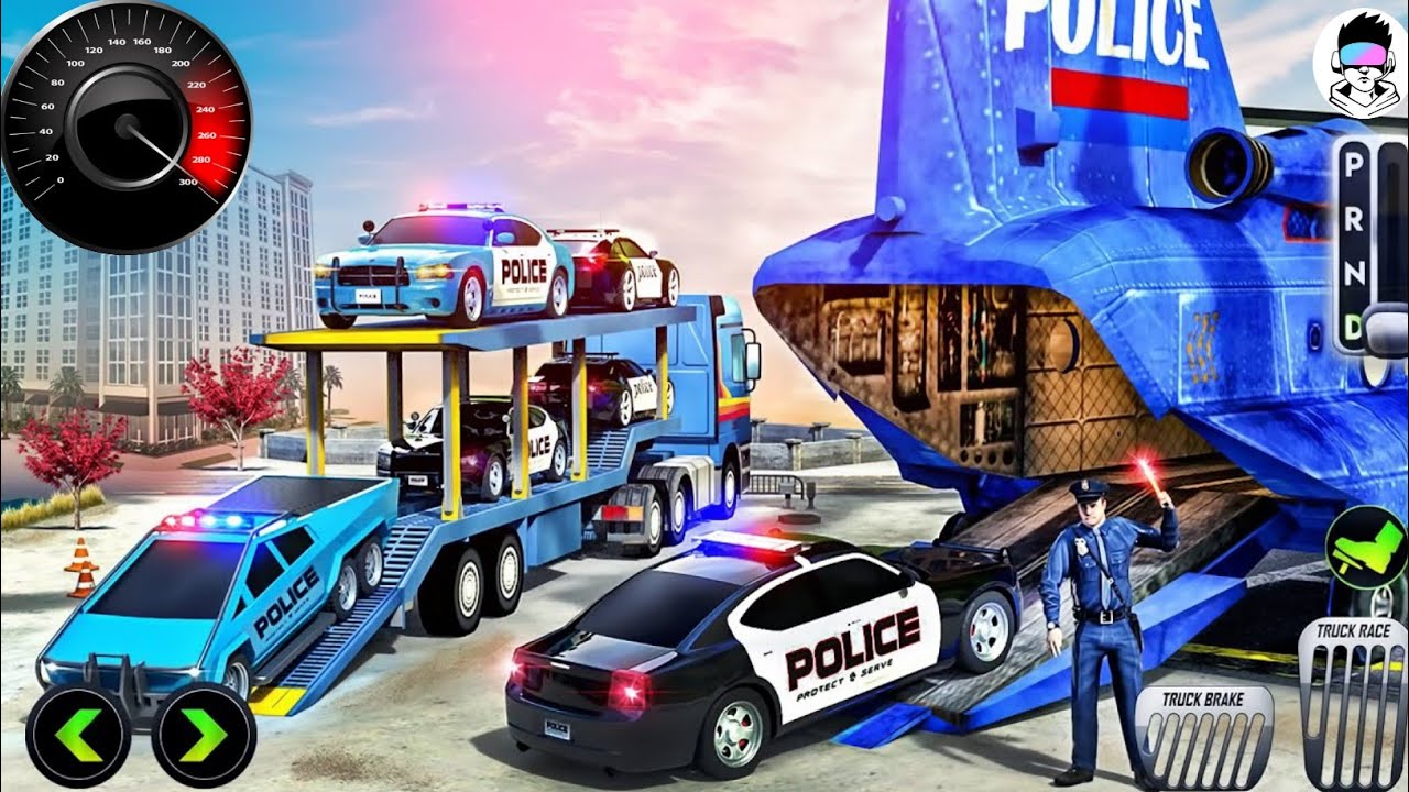 US Police Car Truck Transporter Driving - Multi Level Car Driver Simulator - Android Gameplay