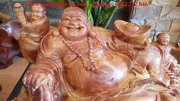 Tượng Phật Di Lặc Gỗ Cẩm Chỉ - Gỗ Mỹ Nghệ Vip