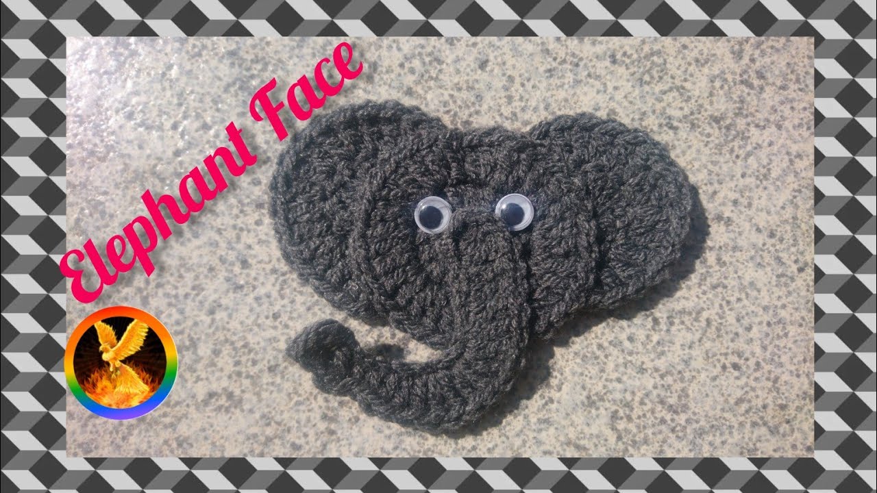Crochet Elephant Applique Face #crocheting #easy #freepattern #elephants #applique