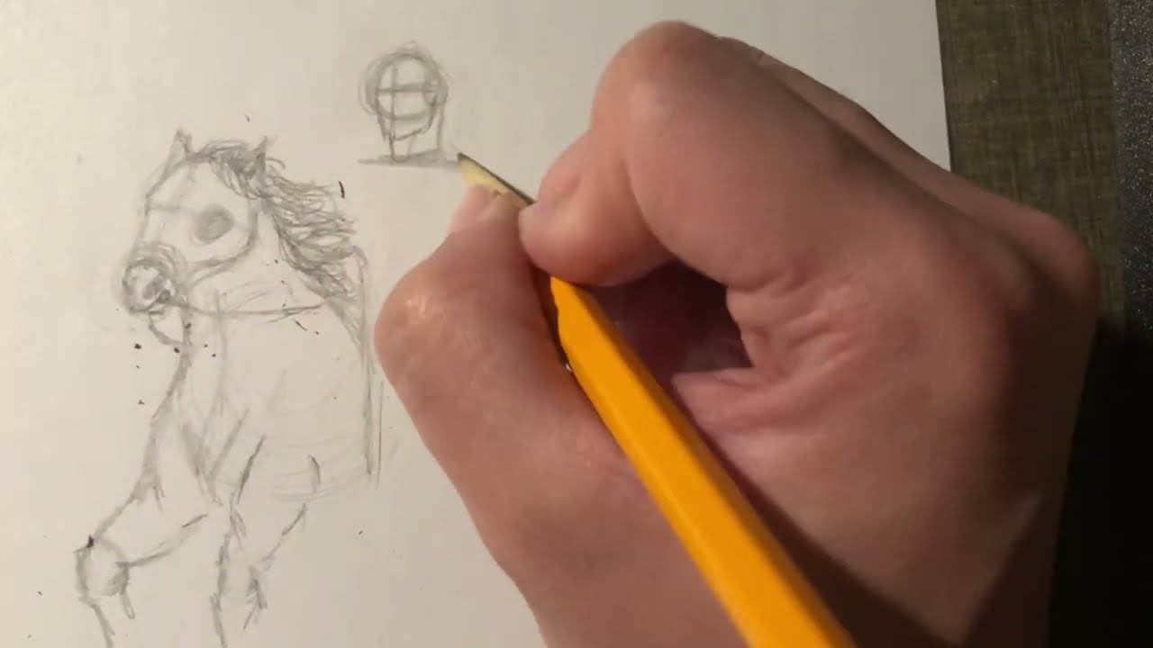 Sketching a cavalryman as a beginner artist