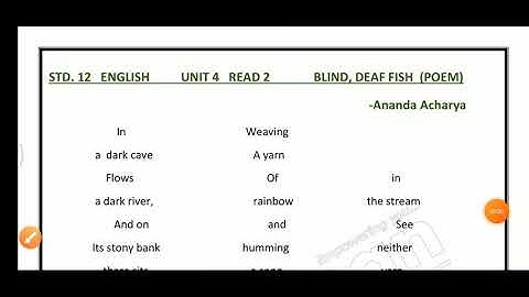 Std.12 | Unit 4 | Read 2| Blind deaf fish|