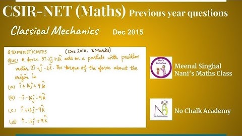 Classical Mechanics, CSIR UGC NET Question, Dec 2015 (Q.ID.M(NET)CM17S)