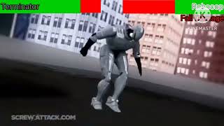 Terminator Vs Robocop With Healthbars Death Battle