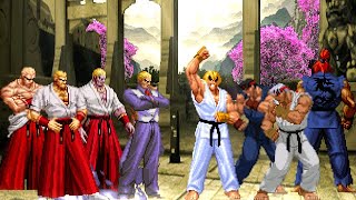 [KOF Mugen] Memorial | Geese vs Ken & Ryu Team [ 4vs4 ]