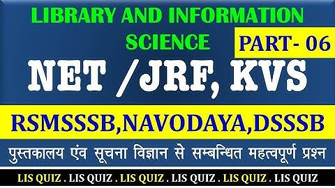 Library And Information Science | 50 important Question Part 6 | NTA NET/JRF