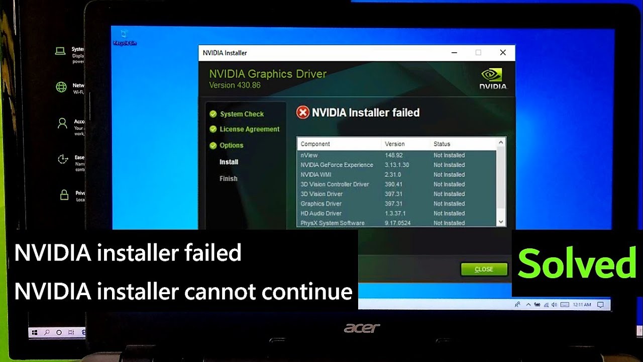 How To Fix Nvidia Installer Failed Nvidia Installer Cannot Continue Windows 10 Youtube