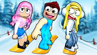 МЫ УСТРОИЛИ ГОНКУ НА СНОУБОРДАХ В РОБЛОКС! ШЕДИ ЛЕСКА И НУБИК ROBLOX Snowboard Obby