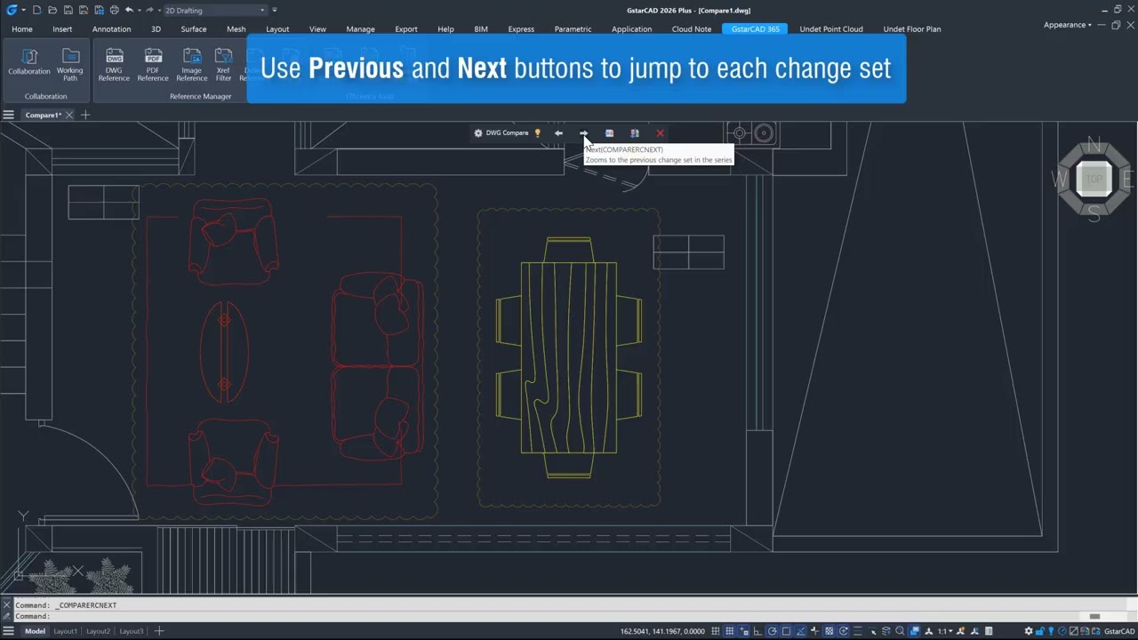 DWG összehasonlítás a GstarCAD 2026-ban