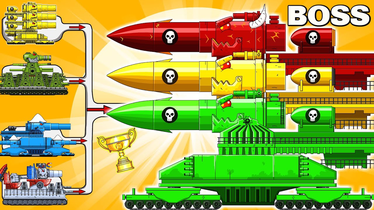 Monster tank: HYBRID DORA ROCKET  vs MEGA TANK  - Cartoons about tank/Nina tank cartoon