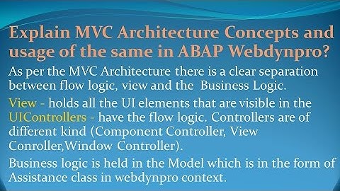 SAP Webdynpro Interview Questions and Answers for freshers and experienced– Part 1