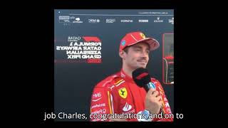 Oscar Was Exceptional Charles Leclerc Post Race Interview Azerbaijan GP F1