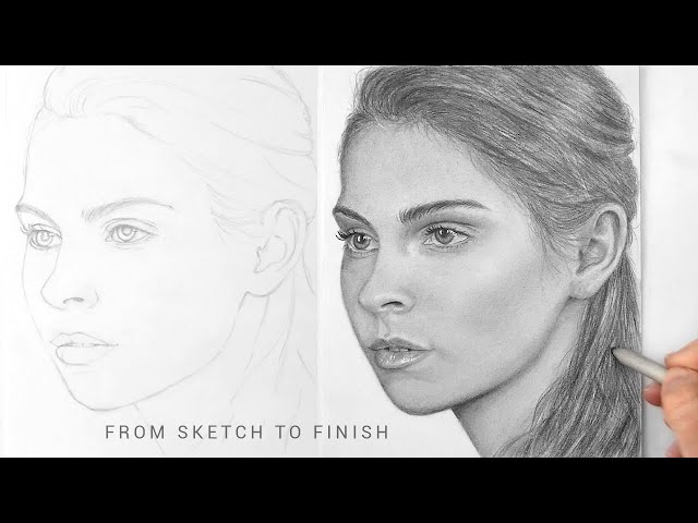 Drawing, shading and blending a minimalistic face with graphite