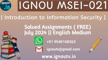 IGNOU MSEI-021 Solved Assignment July 2024 [FREE] || MSCIS || PGDIS || IGNOU TV || IGNOU ||
