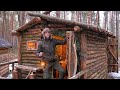 Off Grid Log Cabin With My Rabbit - Rabbit Barn Near Homestead in the Wilderness