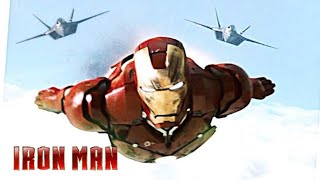 IRON MAN (2008) | Tony Stark vs Two F-22 Raptor Fighters scene in Hindi