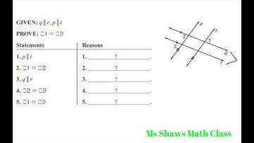 Given two parallel lines prove angle congruence