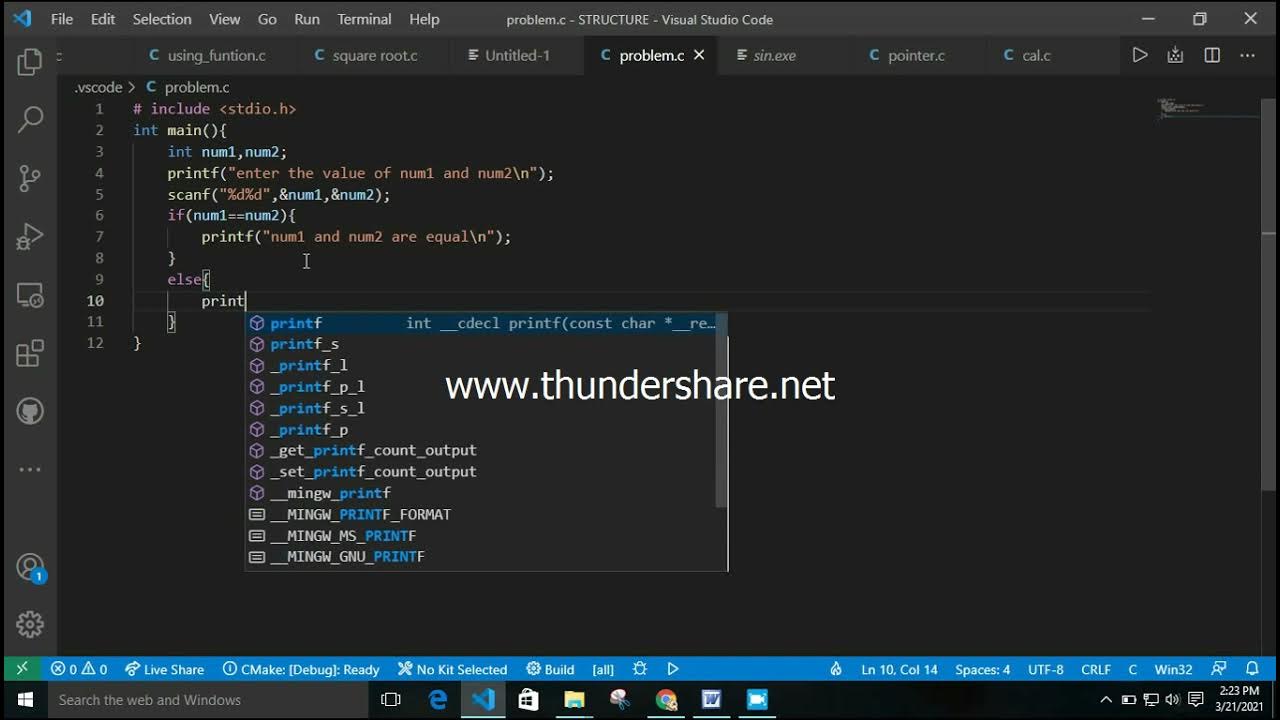 how to check that given two integers are equal are not in c programming ...