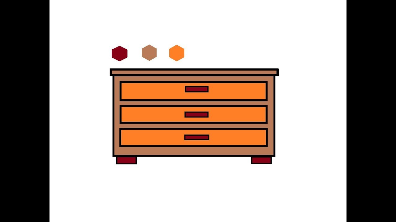 How To Draw A Dresser For Kids Easy Youtube