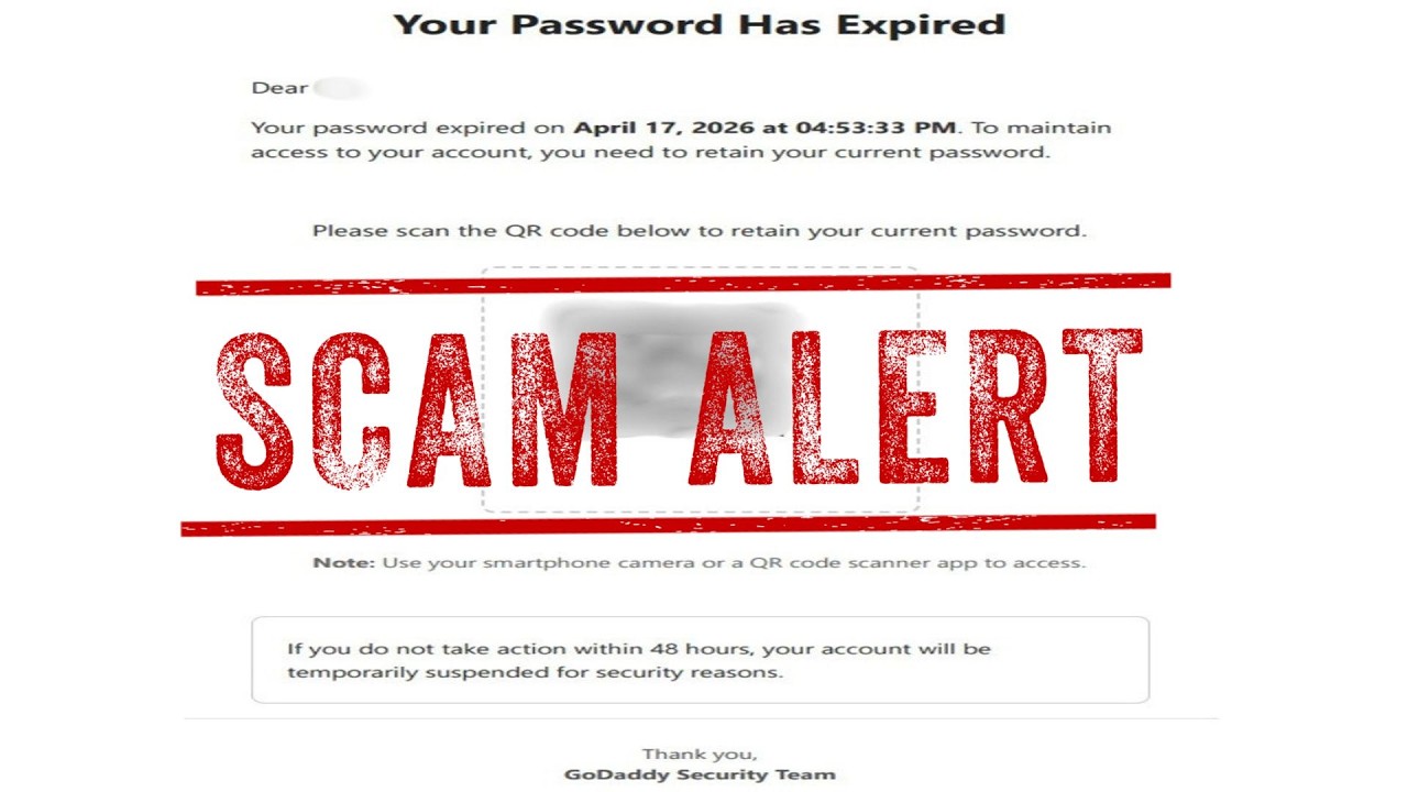 **Email Password Expired Scam** Dangerous Email Scam: Don’t Scan That ...