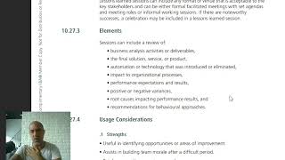 Business Analysis BABOK Guide 10.27 Lessons Learned