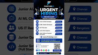 Urgent Hiring for AI/ML &amp; Software Engineers! | Freshers &amp; Experienced Jobs | FirstJobGo