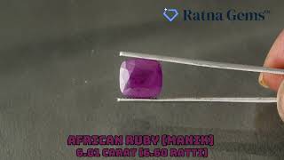 Product Video for: African Ruby (Manik) 6.01 Carat (6.60 Ratti)