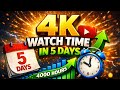 4k watch time in 5 days 👍🏻