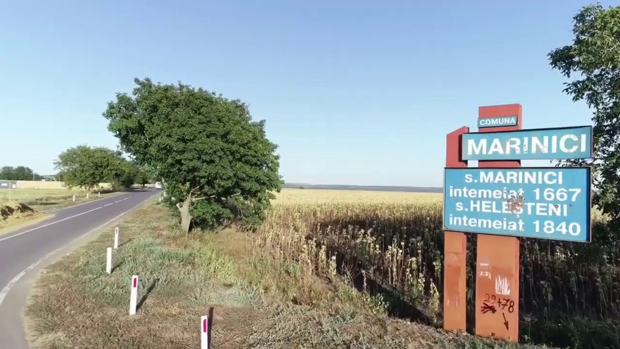 Satele Marinici și Heleșteni, raionul Nisporeni, filmate de la înălțimea unui zbor de pasăre