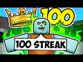 I got a 100 kill streak in the strongest battlegrounds