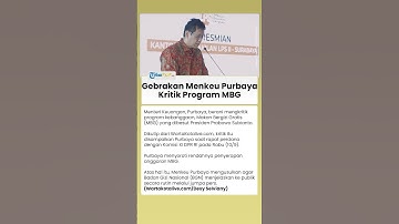 Gebrakan Purbaya Berani Kritik Program MBG Kebanggaan Prabowo: Penyerapan Anggaran Rendah