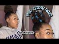 How To : Do A Top Knot Bun On Short 4c Hair 🦋 + trick to make your hair look longer