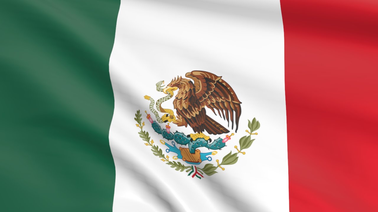 Flag of Mexico waving in the wind - Flag animation - Motion background - 4K UHD