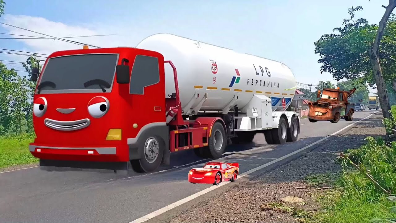 Wow Ada Truk Kontainer Besar, Truk Tangki Panjang, Truk Pasir Berubah Mirip Tayo & Kawan - kawan