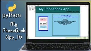 Python project GUI, MyPhoneBook app -16- delete record and aboutus page