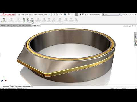 How to model a 'Modern Signet Ring' in Solidworks