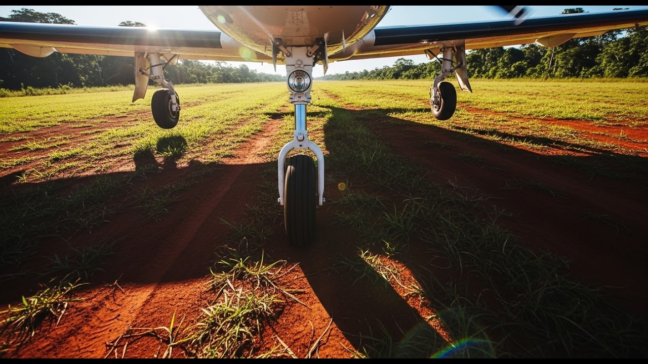 Desafio de pouso de precisão: Pilatus PC-12 em uma pista de grama remota na Papúa Nova Guinea