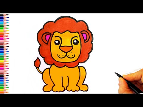 Kolay Aslan Çizimi 🦁 Aslan Nasıl Çizilir? - How To Draw a Cartoon Lion - Aslan Çizimleri