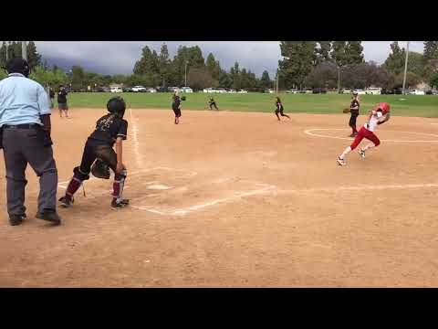 Kayla pops it over third for a base hit