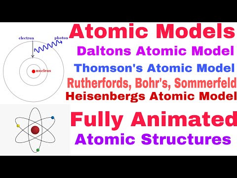 ജോൺ ഡാൽട്ടൺ, ജെജെ തോംസൺ, റൂഥർഫോർഡ്, ബോർ, സോമർഫെൽഡ്, ഹൈസൻബർഗ് എന്നിവർ നിർദ്ദേശിച്ച ആറ്റോമിക് മോഡലുകൾ